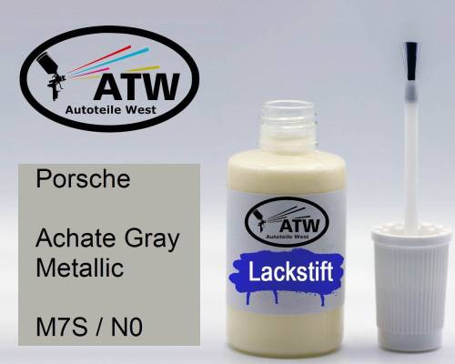 Porsche, Achate Gray Metallic, M7S / N0: 20ml Lackstift, von ATW Autoteile West.